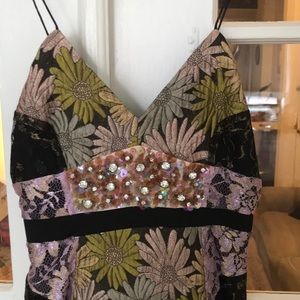 Multicolored bejeweled cocktail dress